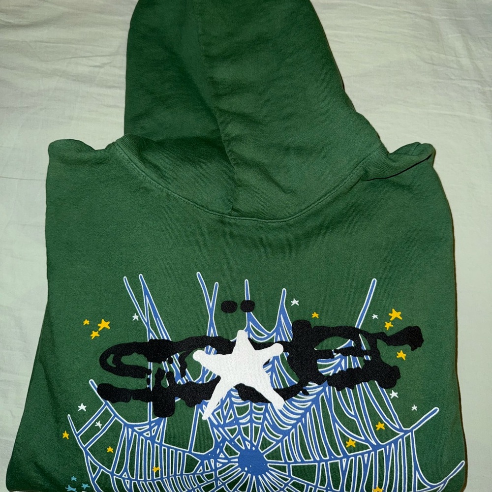 AUTHENTIC SP5DER WEB HOODIE HUNTER GREEN